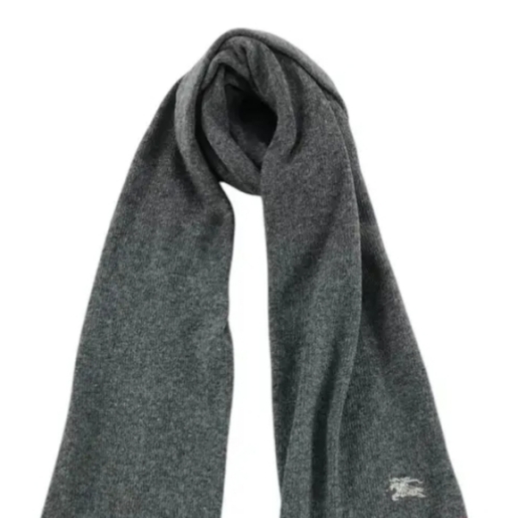 Burberry Gray and Pink Scarf with Colorful Stripes and Fringe - Picture 6 of 6